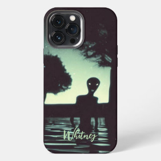 Grappige Alien Invasie Rtero Sci Fi film Naam iPhone 13 Pro Max Hoesje