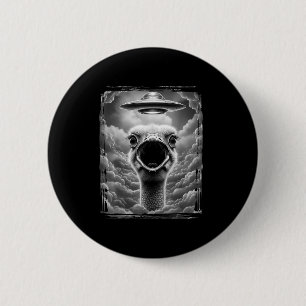 Grappige Alien Kalkoen Ufo Selfie Thanksgiving Man Ronde Button 5,7 Cm