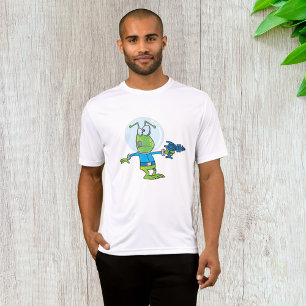 Grappige alien met Ray Pistool Sci-Fi Space Invade T-shirt