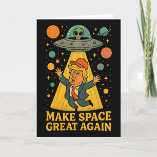 Grappige Alien Ontvoering Trump Ufo Ruimte Humor T Kaart