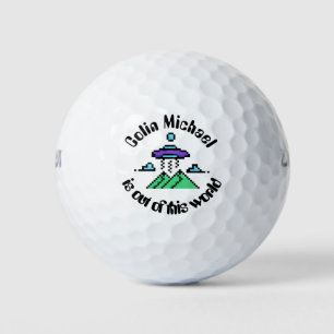 Grappige Alien Pixel Art Gepersonaliseerde Grappig Golfballen