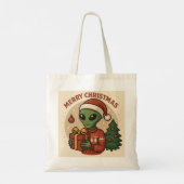Grappige Alien Prettig Kerstfeest Tote Bag (Achterkant)