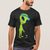 Grappige Alien Spelen Golf Parodie Golfer UFO Golf T-shirt (Voorkant)