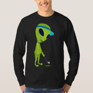 Grappige Alien Spelen Golf Parodie Golfer UFO Golf T-shirt