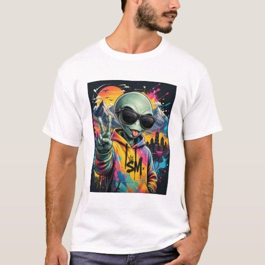 Grappige Alien T-shirt (Voorkant)