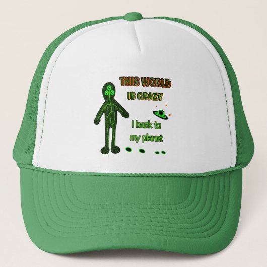 Grappige alien  trucker pet (Voorkant)