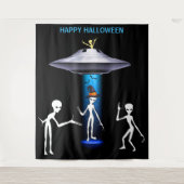 Grappige Alien 🎅🛸 UFO Halloween Party Wandkleed (Voorkant)