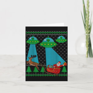 Grappige Alien Ufo Kerstman slee Grappige Kerst Sw Kaart