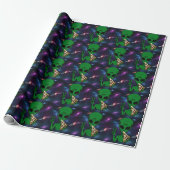 Grappige Alien UFO Pizza UAP Cadeaupapier (Uitgerold)