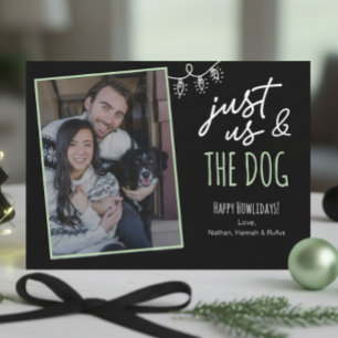 Grappige Alleen Onze & De Hond Howlidays Foto Zwar Feestdagenkaart