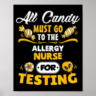 Grappige allergie verpleegster Halloween Poster
