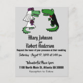 Grappige Alligator bruid en bruidegom bruiloft uit Uitnodiging Briefkaart (Voorkant)