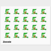 Grappige Alligator Drink Bier Cartoon Vierkante Sticker (Vel)