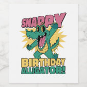 Grappige Alligator Lover en Verjaardag Krokodil Ga Wijn Etiket (Enkel label)