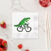 Grappige Alligator rijfiets Servetten (Insitu)
