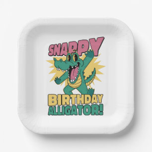 Grappige Alligatorliefhebber en Verjaardag Krokodi Papieren Bordje
