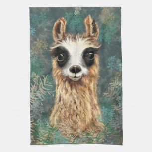 Grappige Alpaca keukenhanddoek