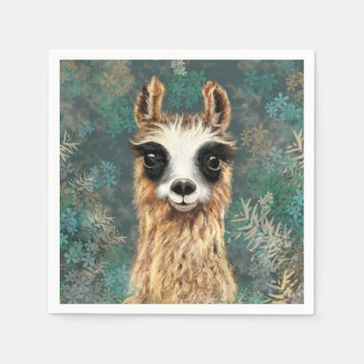 Grappige Alpaca servetten (Voorkant)
