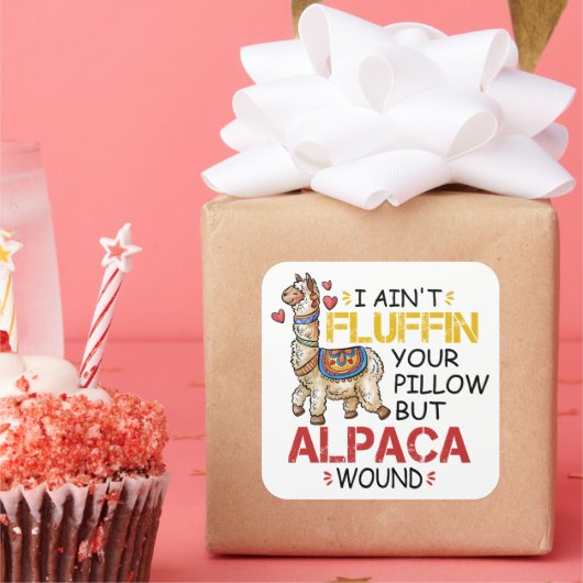 Grappige Alpaca Wond Llama Verpleegkundige Geschen Vierkante Sticker (Feest)