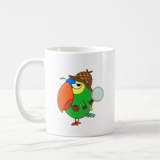 Grappige Amazon Parrot Detective mok (Links)