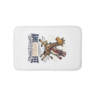 Grappige Amerigiraffee Patriottische Giraffe Hot D Badmat