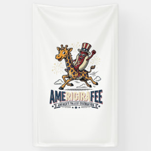 Grappige Amerigiraffee Patriottische Giraffe Hot D Spandoek