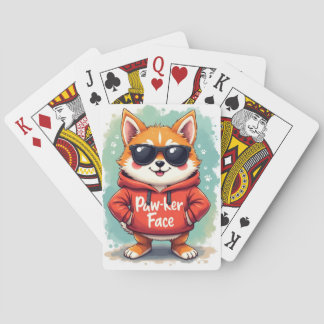 Grappige Amerikaanse Akita Zonnebril Hoodie Kawaii Pokerkaarten