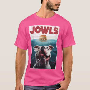 Grappige Amerikaanse Bulldog Jowls Burger Bully, h T-shirt
