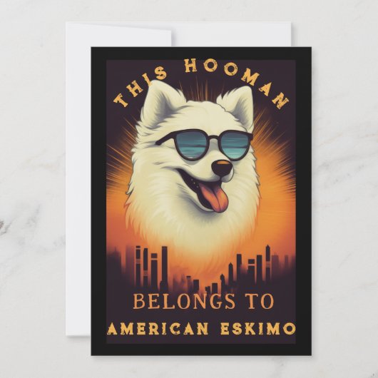 Grappige Amerikaanse Eskimo Dog Ouder gepersonalis Aankondiging (Voorkant)