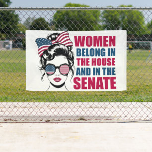 Grappige Amerikaanse feministische citaat politiek Spandoek