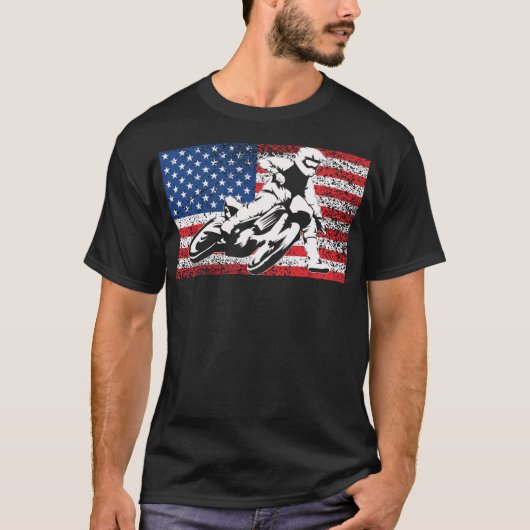 Grappige Amerikaanse Flat Track Motorcycle Gift Co T-shirt (Voorkant)