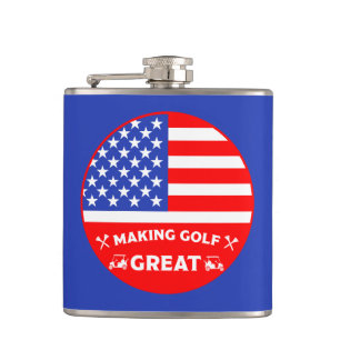 Grappige Amerikaanse Golfspeler Heupfles