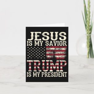 Grappige Amerikaanse Jezus is mijn redder Trump is Kaart
