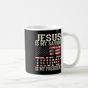 Grappige Amerikaanse Jezus is mijn redder Trump is Koffiemok