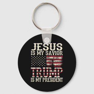 Grappige Amerikaanse Jezus is mijn redder Trump is Sleutelhanger