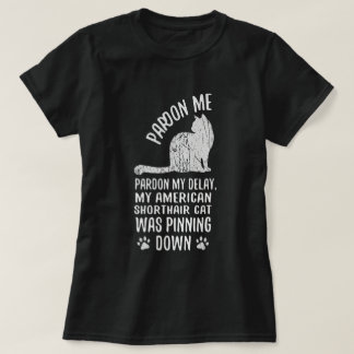 Grappige Amerikaanse Korthaar Kat Die Kunst Neerho T-shirt