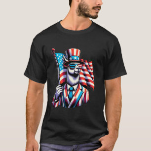 Grappige Amerikaanse patriottische lama 4 juli alp T-shirt