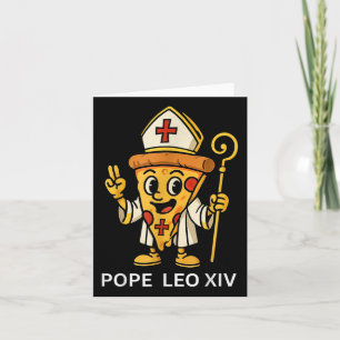 Grappige Amerikaanse Paus Leo XIV Pizza Slice Cart Kaart