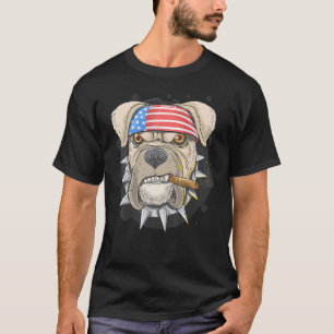 Grappige Amerikaanse Pit Bull 4 juli Patriottisch  T-shirt
