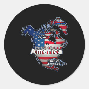 Grappige Amerikaanse vlag Canada Groenland Golf ka Ronde Sticker