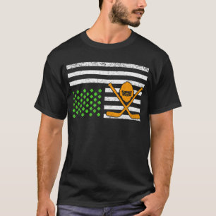 Grappige Amerikaanse vlag Ierse hockey St. Patrick T-shirt