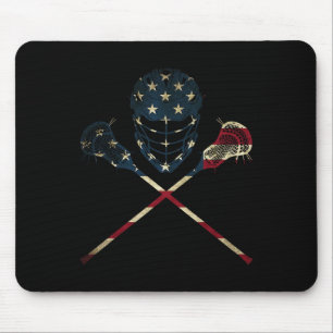 Grappige Amerikaanse vlag Lacrosse USA Sport Mann Muismat