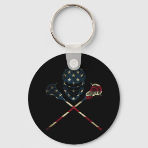 Grappige Amerikaanse vlag Lacrosse USA Sport Mann Sleutelhanger