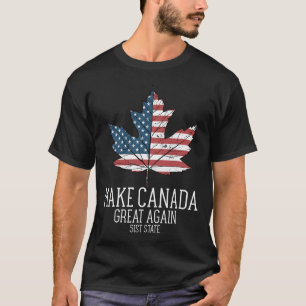 Grappige Amerikaanse vlag Trump maakt Canada weer T-shirt