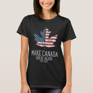 Grappige Amerikaanse vlag Trump maakt Canada weer T-shirt