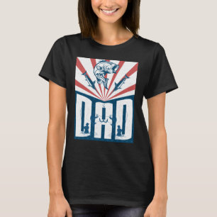 Grappige Amerikaanse Vlag Vissen Visser Vader T-shirt