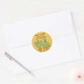 Grappige Amerikaanse Zuidwest Cactus Cartoon Ronde Sticker (Envelop)