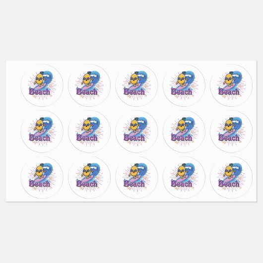 grappige anananas labels (Vel)