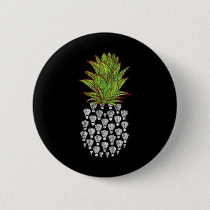 Grappige ananas in distressed design badminton spo ronde button 5,7 cm