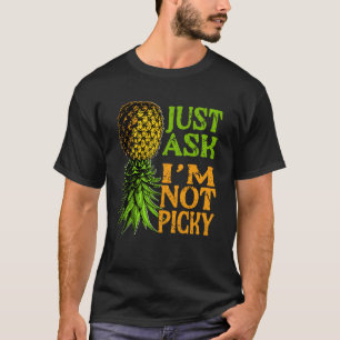 Grappige Ananas Ondersteboven Swinger Vraag het ma T-shirt